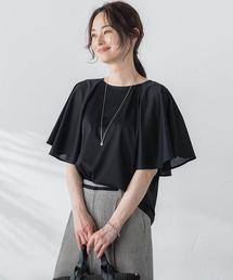 ケープ風コットンカットソー≪洗濯機で洗える≫