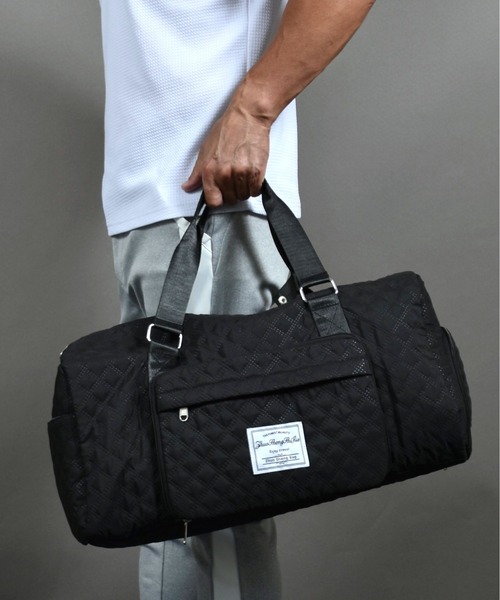 COMON＋（コモンプラス）の「折り畳み可能 シューズ収納付き 大容量2WAYボストン キャリーオンバッグ（ゴルフグッズ・メンズ・アイボリー/ブラック・FREE）」の7枚目の写真