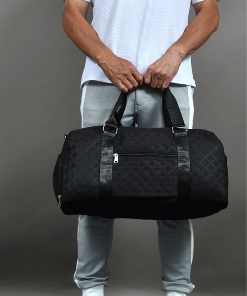 COMON＋（コモンプラス）の「折り畳み可能 シューズ収納付き 大容量2WAYボストン キャリーオンバッグ（ゴルフグッズ・メンズ・アイボリー/ブラック・FREE）」の8枚目の写真