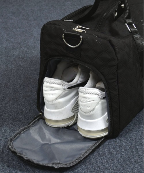 COMON＋（コモンプラス）の「折り畳み可能 シューズ収納付き 大容量2WAYボストン キャリーオンバッグ（ゴルフグッズ・メンズ・アイボリー/ブラック・FREE）」の17枚目の写真