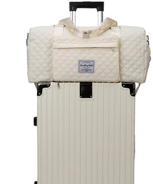 COMON＋（コモンプラス）の「折り畳み可能 シューズ収納付き 大容量2WAYボストン キャリーオンバッグ（ゴルフグッズ・メンズ・アイボリー/ブラック・FREE）」の10枚目の写真