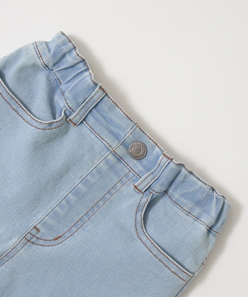 セール】きれいシルエットしっかりストレッチフレアデニムパンツ