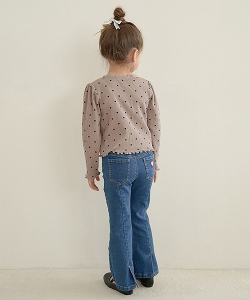 Lycee mine(リセマイン)の「きれいシルエットしっかりストレッチフレアデニムパンツ(デニムパンツ・キッズ・ブルー/ライトブルー・100cm/110cm/120cm/130cm/140cm/150cm)」の8枚目の写真