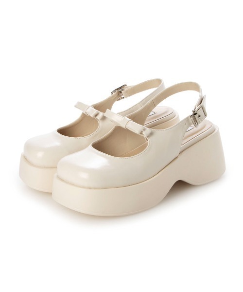 EVOL（イーボル）の「【EVOL】XSからLLまで豊富なサイズ展開/軽量厚底リボンメリージェーン IX5462（パンプス・レディース・ブラック/アイボリー・LL/S/M/L/XS）」の11枚目の写真