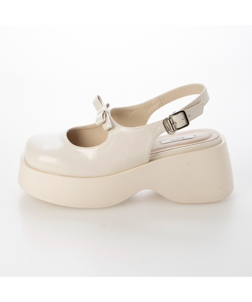 EVOL（イーボル）の「【EVOL】XSからLLまで豊富なサイズ展開/軽量厚底リボンメリージェーン IX5462（パンプス・レディース・ブラック/アイボリー・LL/S/M/L/XS）」の12枚目の写真