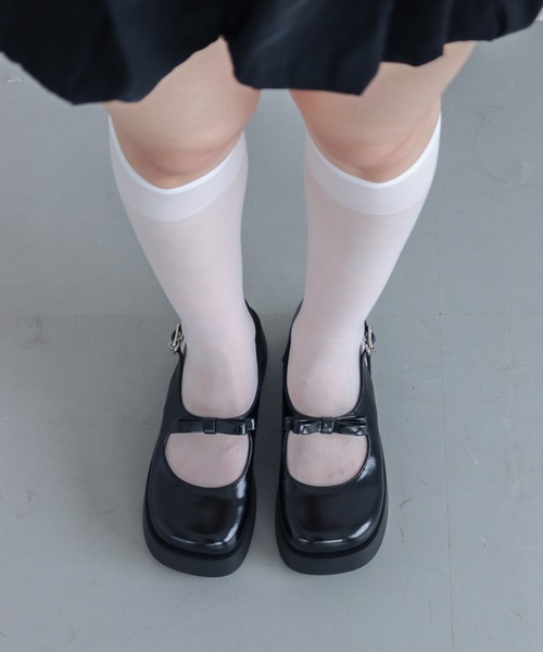 EVOL（イーボル）の「【EVOL】XSからLLまで豊富なサイズ展開/軽量厚底リボンメリージェーン IX5462（パンプス・レディース・ブラック/アイボリー・LL/S/M/L/XS）」の18枚目の写真