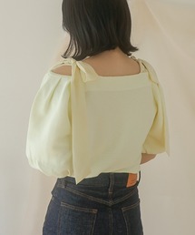 favclo. | off shoulder ribbon tops / オフショルダーリボントップス(Tシャツ/カットソー)