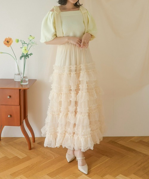 favclo.(ファブクロ)の「off shoulder ribbon tops / オフショルダーリボントップス(Tシャツ/カットソー・レディース・サックスブルー/ブラック/アイボリー・FREE)」の21枚目の写真