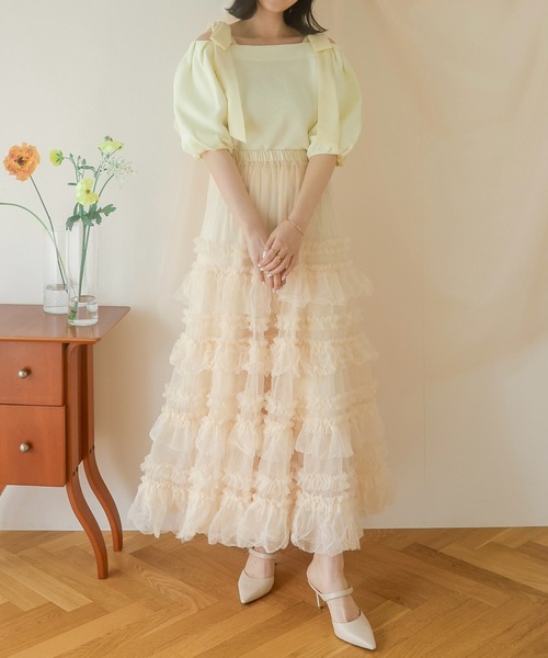 favclo.(ファブクロ)の「off shoulder ribbon tops / オフショルダーリボントップス(Tシャツ/カットソー・レディース・サックスブルー/ブラック/アイボリー・FREE)」の20枚目の写真