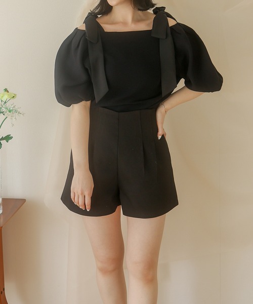 favclo.(ファブクロ)の「off shoulder ribbon tops / オフショルダーリボントップス(Tシャツ/カットソー・レディース・サックスブルー/ブラック/アイボリー・FREE)」の16枚目の写真