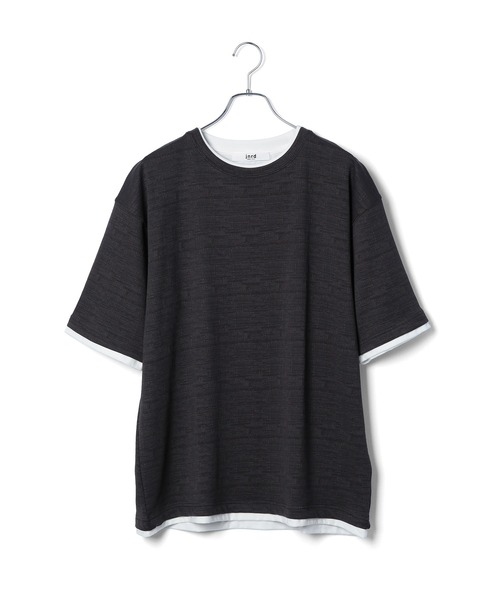  j.n.r.d（ジェー・エヌ・アール・ディー）の「j.n.r.d/格子フクレジャガードフェイクレイヤード（Tシャツ/カットソー・メンズ・チャコールグレー/ブルー/ベージュ・L/M/LL）」の2枚目の写真