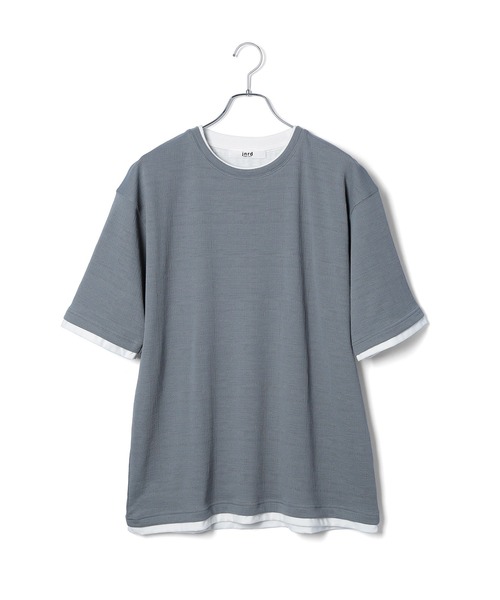  j.n.r.d（ジェー・エヌ・アール・ディー）の「j.n.r.d/格子フクレジャガードフェイクレイヤード（Tシャツ/カットソー・メンズ・チャコールグレー/ブルー/ベージュ・L/M/LL）」の3枚目の写真