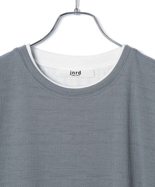  j.n.r.d（ジェー・エヌ・アール・ディー）の「j.n.r.d/格子フクレジャガードフェイクレイヤード（Tシャツ/カットソー・メンズ・チャコールグレー/ブルー/ベージュ・L/M/LL）」の12枚目の写真
