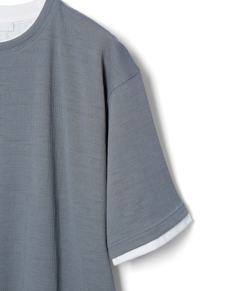  j.n.r.d（ジェー・エヌ・アール・ディー）の「j.n.r.d/格子フクレジャガードフェイクレイヤード（Tシャツ/カットソー・メンズ・チャコールグレー/ブルー/ベージュ・L/M/LL）」の11枚目の写真