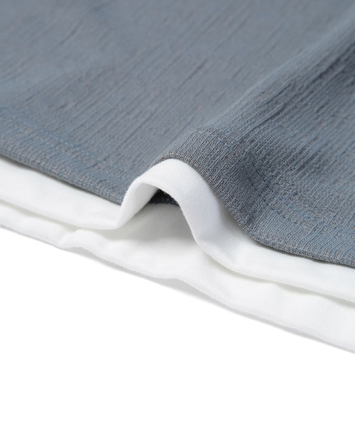  j.n.r.d（ジェー・エヌ・アール・ディー）の「j.n.r.d/格子フクレジャガードフェイクレイヤード（Tシャツ/カットソー・メンズ・チャコールグレー/ブルー/ベージュ・L/M/LL）」の9枚目の写真