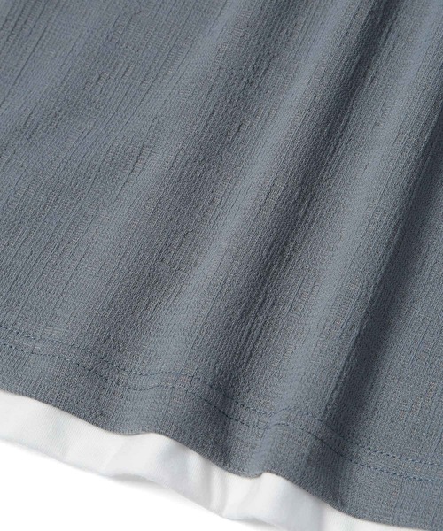  j.n.r.d（ジェー・エヌ・アール・ディー）の「j.n.r.d/格子フクレジャガードフェイクレイヤード（Tシャツ/カットソー・メンズ・チャコールグレー/ブルー/ベージュ・L/M/LL）」の8枚目の写真