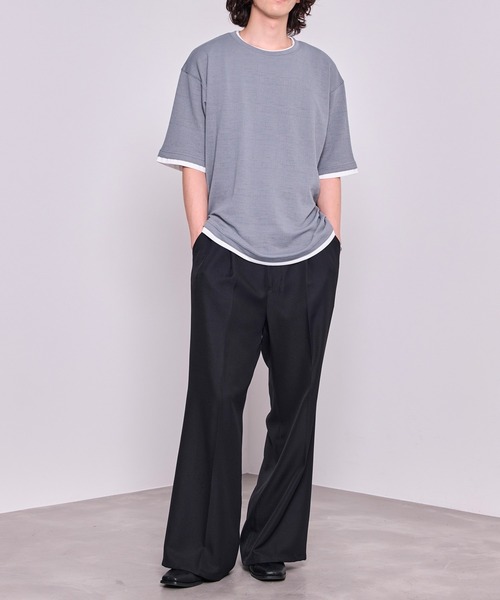  j.n.r.d（ジェー・エヌ・アール・ディー）の「j.n.r.d/格子フクレジャガードフェイクレイヤード（Tシャツ/カットソー・メンズ・チャコールグレー/ブルー/ベージュ・L/M/LL）」の15枚目の写真