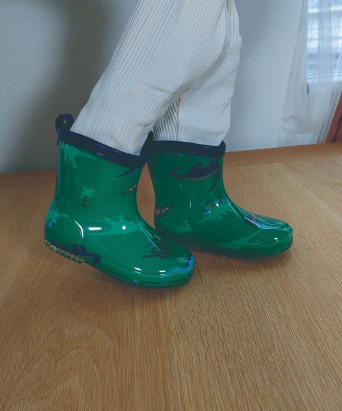 Marble Line（マーブルライン）の「ＭＬ　恐竜柄レインシューズ（レインシューズ・キッズ・グリーン/ネイビー・14/15 /16/17/18）」の2枚目の写真