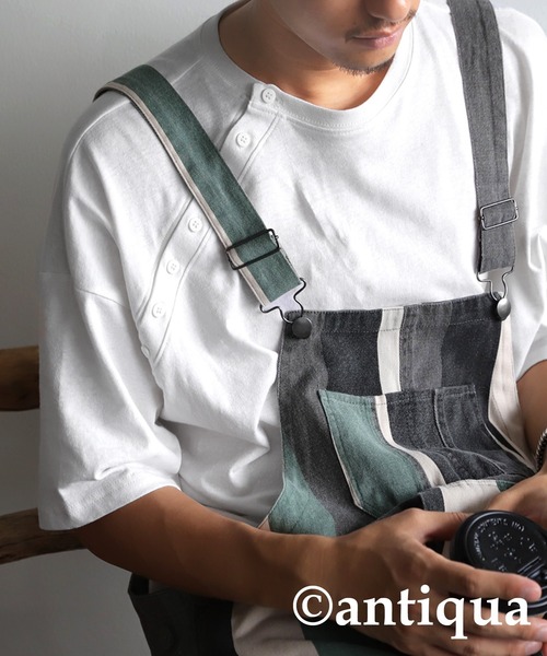 antiqua(アンティカ)の「綿麻Tシャツ(Tシャツ/カットソー・レディース・ホワイト/ブラック/ブルー・ONESIZE)」の2枚目の写真