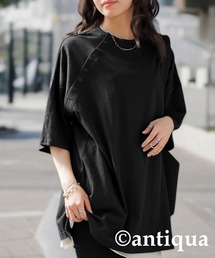 antiqua（アンティカ）の「綿麻Tシャツ（Tシャツ/カットソー）」