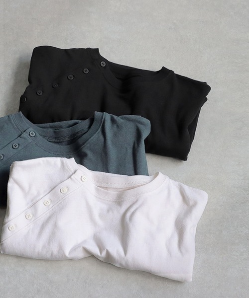 antiqua(アンティカ)の「綿麻Tシャツ(Tシャツ/カットソー・レディース・ホワイト/ブラック/ブルー・ONESIZE)」の17枚目の写真