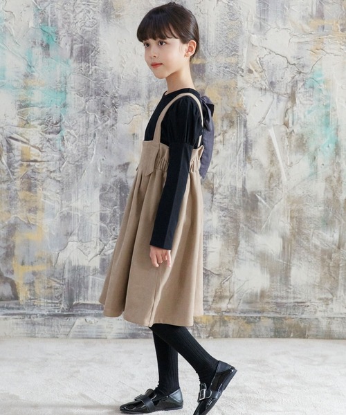 Bee des Bee（ビーデスビー）の「コーデュロイ風ジャンパースカート（ジャンパースカート・キッズ・ベージュ・120cm/100cm/140cm/110cm/130cm）」の4枚目の写真