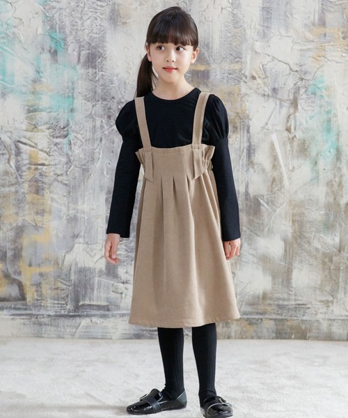 Bee des Bee（ビーデスビー）の「コーデュロイ風ジャンパースカート（ジャンパースカート・キッズ・ベージュ・120cm/100cm/140cm/110cm/130cm）」の3枚目の写真