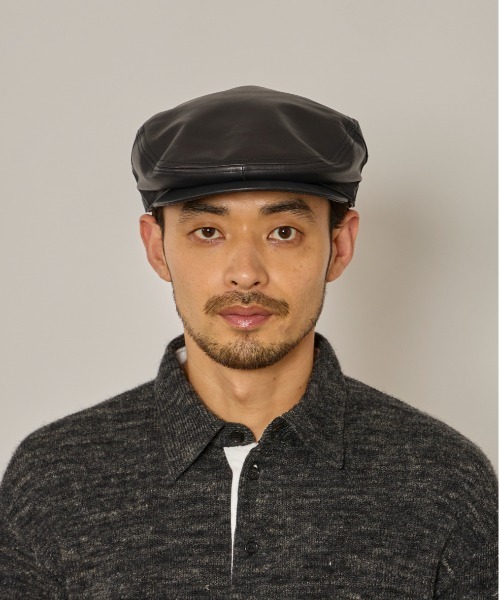 arth（アース）の「arth  Side AJS Leather Hunting / アース（ハンチング/ベレー帽・メンズ・ブラック・62cm/60cm/58cm）」の10枚目の写真