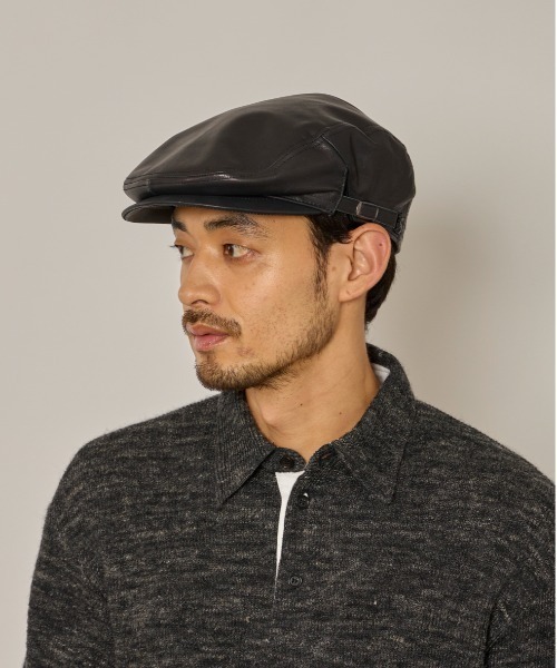 arth（アース）の「arth  Side AJS Leather Hunting / アース（ハンチング/ベレー帽・メンズ・ブラック・62cm/60cm/58cm）」の11枚目の写真