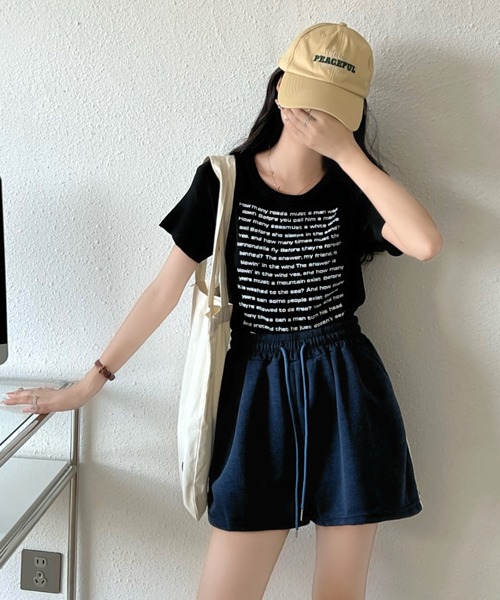 SHEENA(シーナ)の「サイドラインショートパンツ(スウェットパンツ・レディース・グリーン/ブラック/ネイビー/グレー・M)」の22枚目の写真