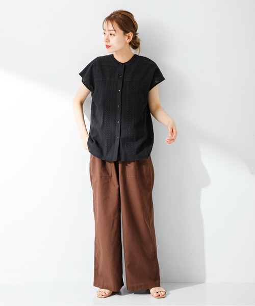 URBAN RESEARCH Sonny Label（アーバンリサーチサニーレーベル）の「『UR TECH 高機能リネン』リネン混ベイカーイージーパンツ（その他パンツ・レディース・ブラック/ブラウン/ブルー・36/38）」の20枚目の写真