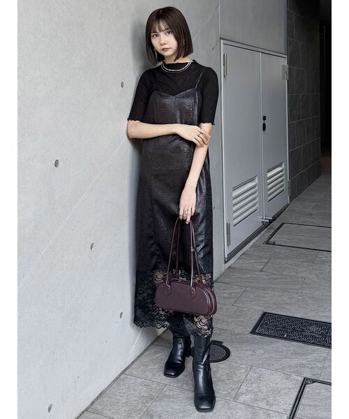 MURUA（ムルーア）の「レースドッキングワンピース（ワンピース・レディース・ブラック/カーキ・FREE）」の8枚目の写真