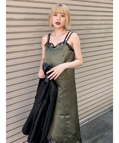 MURUA（ムルーア）の「レースドッキングワンピース（ワンピース・レディース・ブラック/カーキ・FREE）」の16枚目の写真