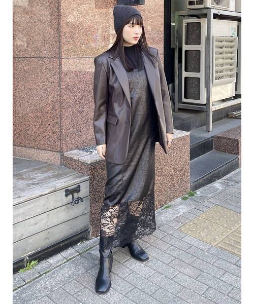 MURUA（ムルーア）の「レースドッキングワンピース（ワンピース・レディース・ブラック/カーキ・FREE）」の18枚目の写真