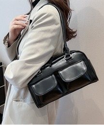 Lilamusant（リラミュゾン）の「《Lilamusant(リラミュゾン)》アウトポケットレトロボウリングバッグ（ハンドバッグ）」