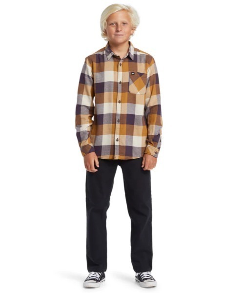 Quiksilver（クイックシルバー）の「MOTHERFLY CLASSIC FL/クイックシルバーキッズチェックシャツ（シャツ/ブラウス・キッズ・ブラウン・130/140/150/160）」の3枚目の写真