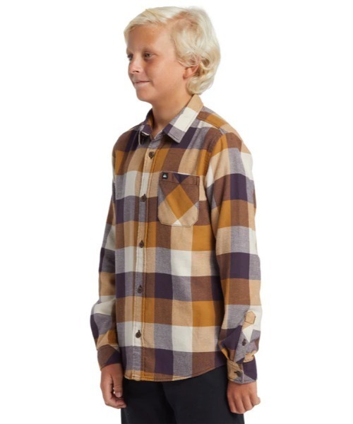 Quiksilver（クイックシルバー）の「MOTHERFLY CLASSIC FL/クイックシルバーキッズチェックシャツ（シャツ/ブラウス・キッズ・ブラウン・130/140/150/160）」の4枚目の写真