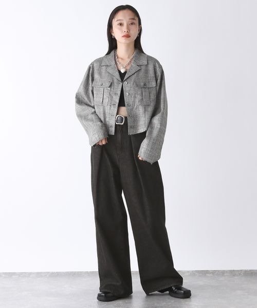 JEANASIS（ジーナシス）の「【SET UP対応】ラメチェックカイキンシャツジャケット/145536（シャツ/ブラウス・レディース・グレー系その他/レッド系その他/ベージュ系その他・FREE）」の21枚目の写真