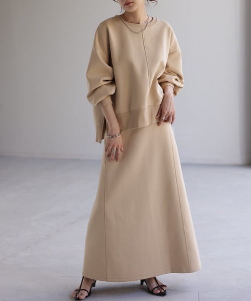 HUG.U（ハグユー）の「【セットアップ可】Aラインスウェットスカート（スカート・レディース・ベージュ/ライトグレー/ブラック/アイボリー・FREE）」の19枚目の写真