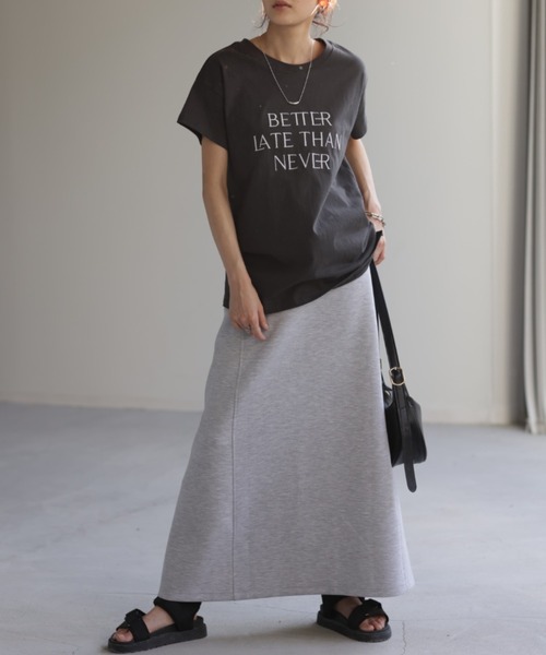 HUG.U（ハグユー）の「【セットアップ可】Aラインスウェットスカート（スカート・レディース・ベージュ/ライトグレー/ブラック/アイボリー・FREE）」の7枚目の写真