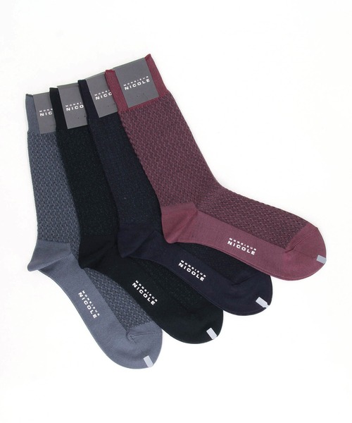 MONSIEUR NICOLE（ムッシュニコル）の「グラフィック クルーソックス（ソックス/靴下・メンズ・グレー/ブラック/ネイビー/ワインレッド・FREE）」の6枚目の写真