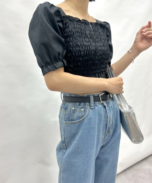 mebole(メボレ)の「シフォンシルエットブラウス(シャツ/ブラウス・レディース・ホワイト/ブラック・FREE)」の11枚目の写真
