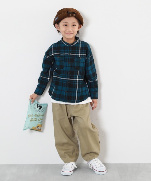 devirock（デビロック）の「ストレッチツイル ルーズタックパンツ（チノパンツ・キッズ・パープル系/ベージュ系1/アイボリー/スミクロ・100cm/110cm/120cm/130cm/140cm/150cm/160cm）」の7枚目の写真