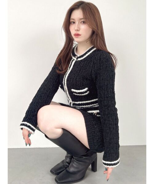 volvik♡ニット♡スカート♡セット WWS×センセイカプセル ストレッチニットスカート （ネイビー