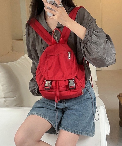 c.u.l（シーユーエル）の「ナイロン メタルバックルリュックサック バックパック cula992（バックパック/リュック・レディース・ベージュ/レッド/ブルー/シルバー/ブラック/カーキ/ライトベージュ・FREE）」の11枚目の写真