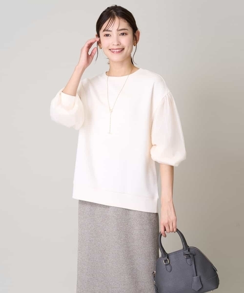 a.v.v(アーヴェヴェ)の「チュールスリーブトップス(Tシャツ/カットソー・レディース・アイボリー/ブラック・40/38/36/34/42)」の7枚目の写真