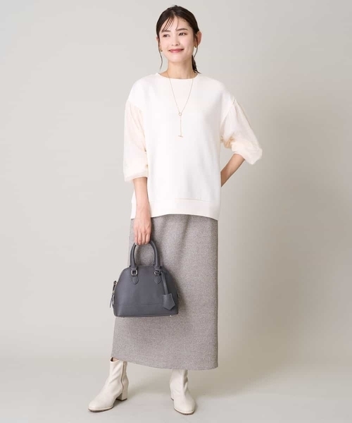 a.v.v(アーヴェヴェ)の「チュールスリーブトップス(Tシャツ/カットソー・レディース・アイボリー/ブラック・40/38/36/34/42)」の11枚目の写真