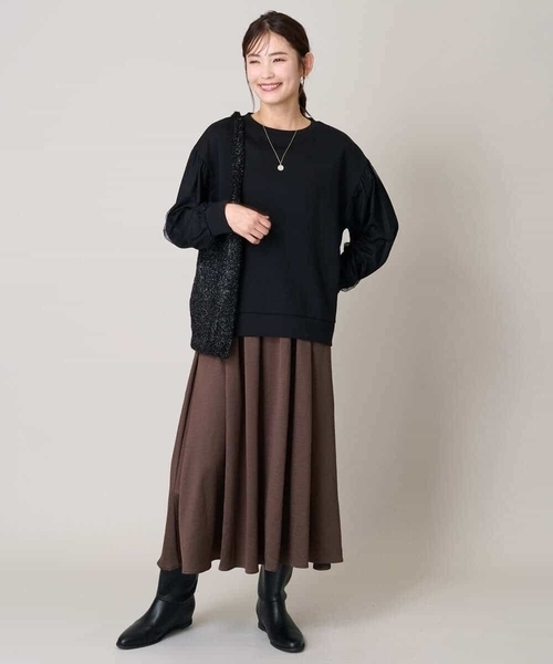 a.v.v(アーヴェヴェ)の「チュールスリーブトップス(Tシャツ/カットソー・レディース・アイボリー/ブラック・40/38/36/34/42)」の18枚目の写真