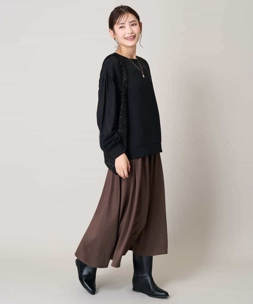 a.v.v(アーヴェヴェ)の「チュールスリーブトップス(Tシャツ/カットソー・レディース・アイボリー/ブラック・40/38/36/34/42)」の20枚目の写真