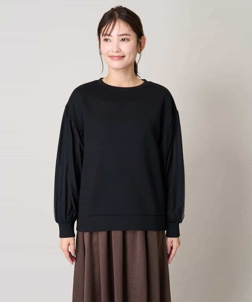 a.v.v(アーヴェヴェ)の「チュールスリーブトップス(Tシャツ/カットソー・レディース・アイボリー/ブラック・40/38/36/34/42)」の21枚目の写真
